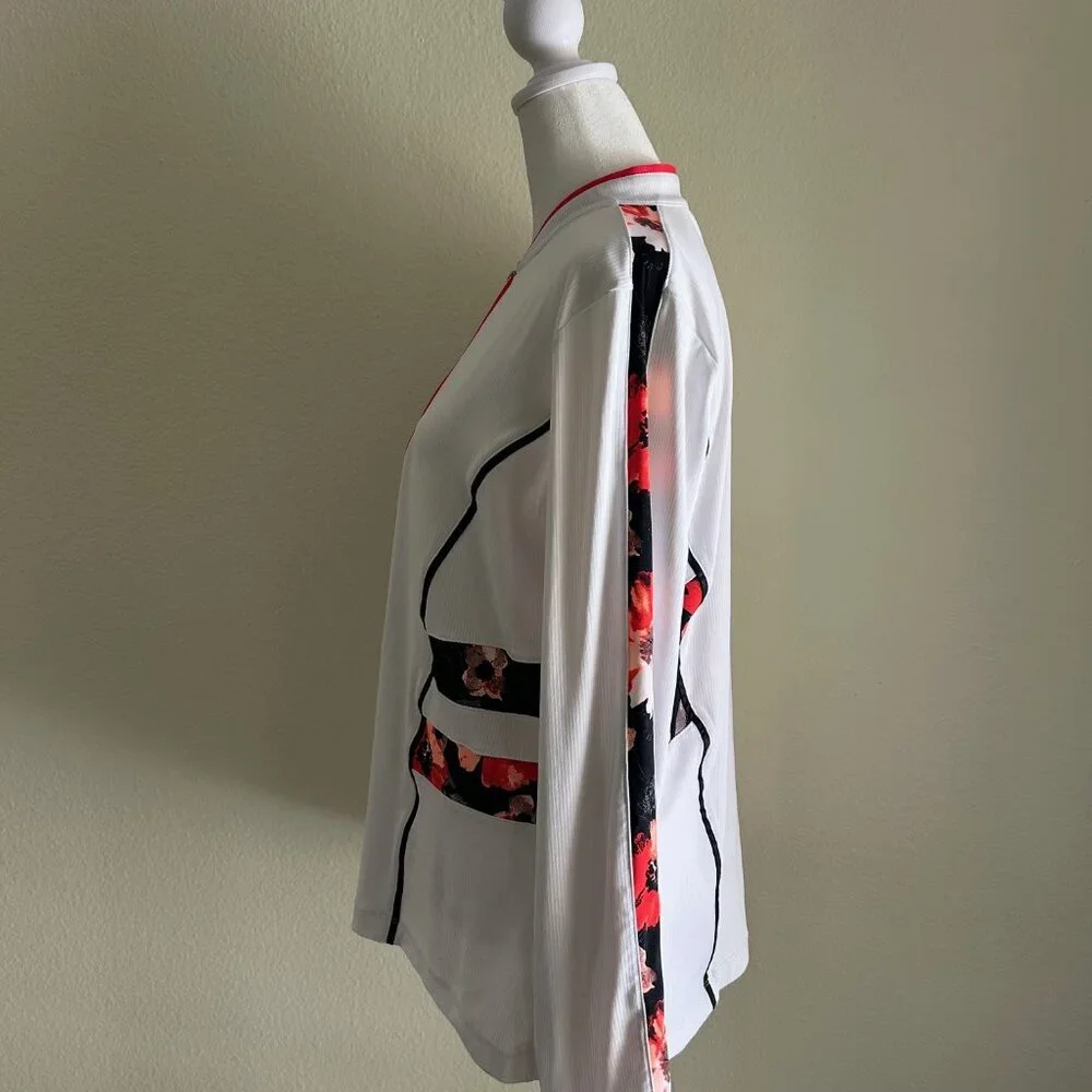 Tail Golf Shirt 1/4 Zip Pullover Golf SZL White Stretch Active Athleisure Sport - Picture 4 of 9